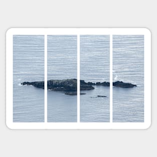 Wonderful landscapes in Norway. Vestland. Beautiful scenery of Vestkapp and surroundings. Cloudy day. Sticker